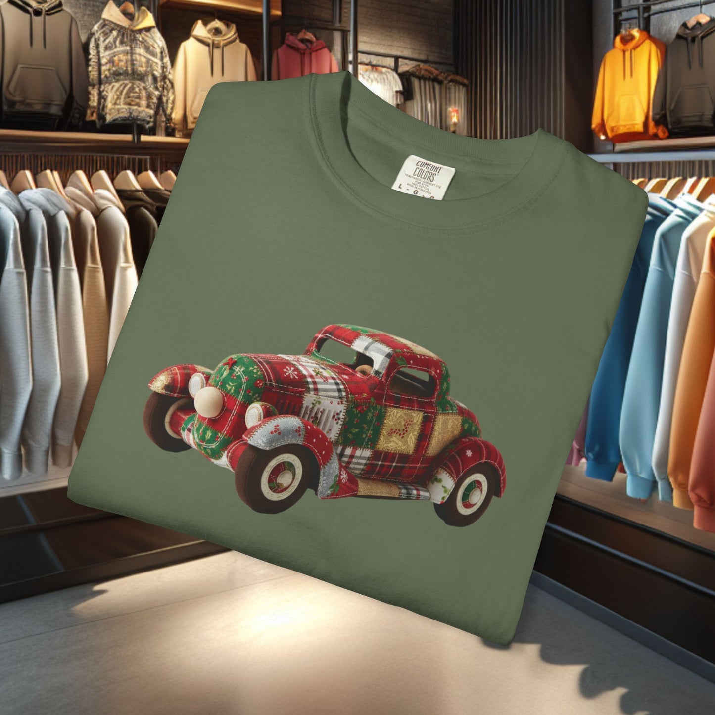 Patchwork Hot Rod T-Shirt — "pho" Patchwork Garment-Dyed