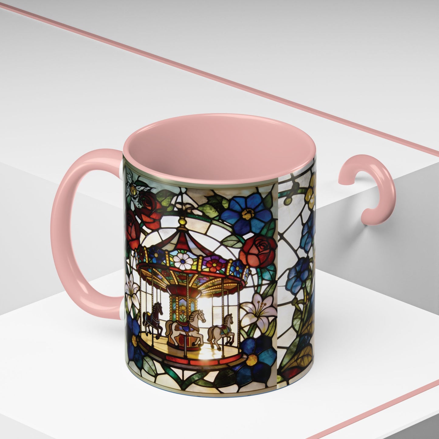 Stained Glass Carousel Accent Coffee Mug (11/15oz)