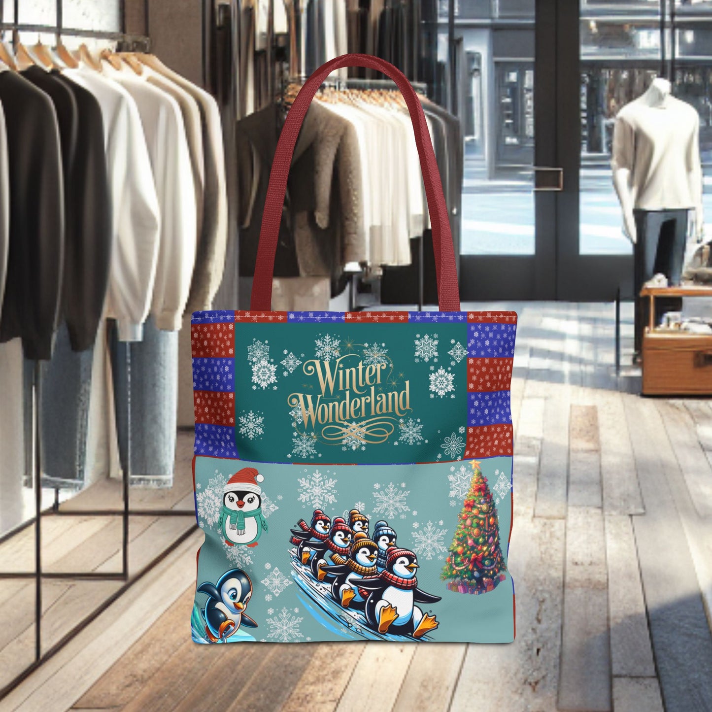 Winter Wonderland Penguin Tote Bag — All-Over Print