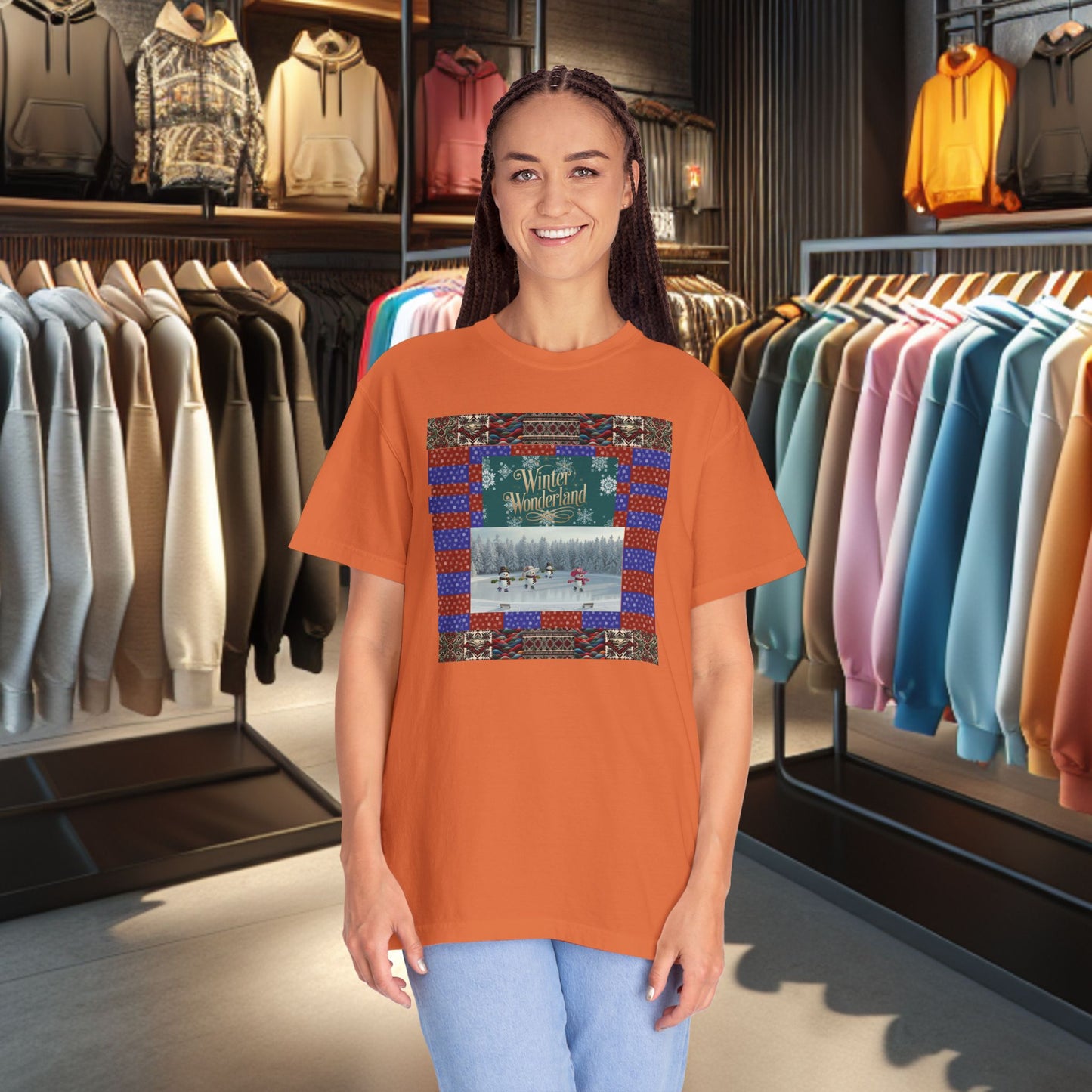 Vintage Winter Wonderland Ice Skating Snowmen/women Tee