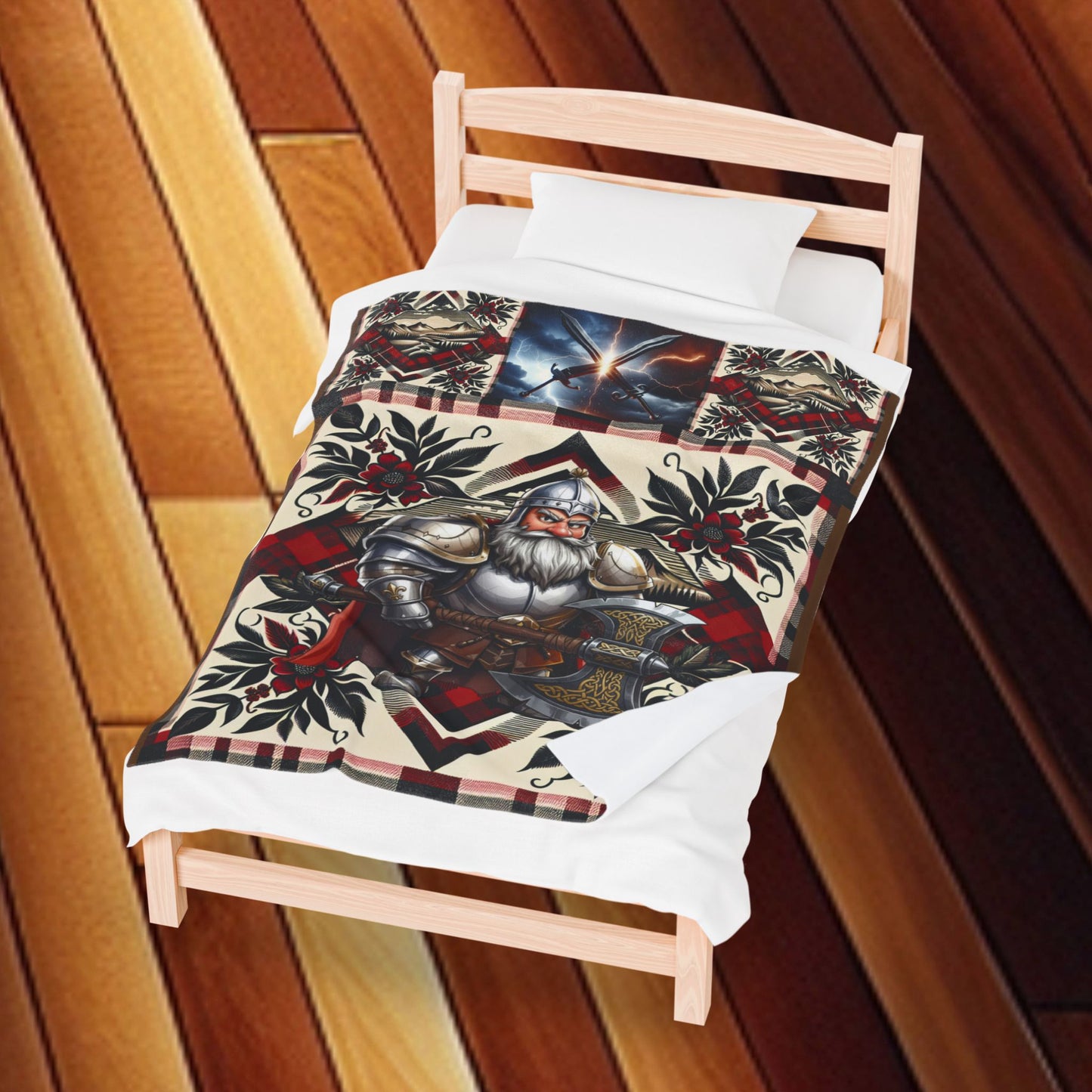 Adventurer's Velveteen Plush Blanket – Cozy Dwarf Adventurer Throw