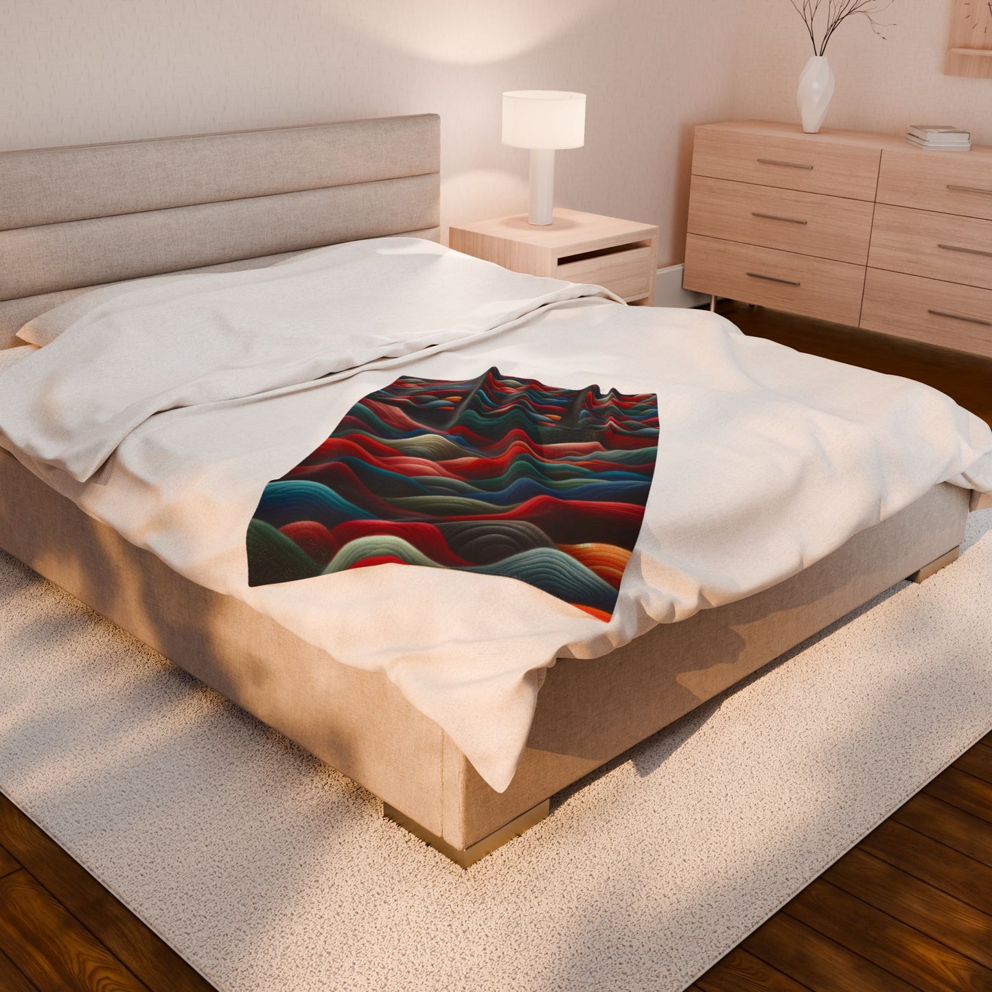 Beautiful Color Yarn Velveteen Plush Blanket — Cozy Color Yarn Throw