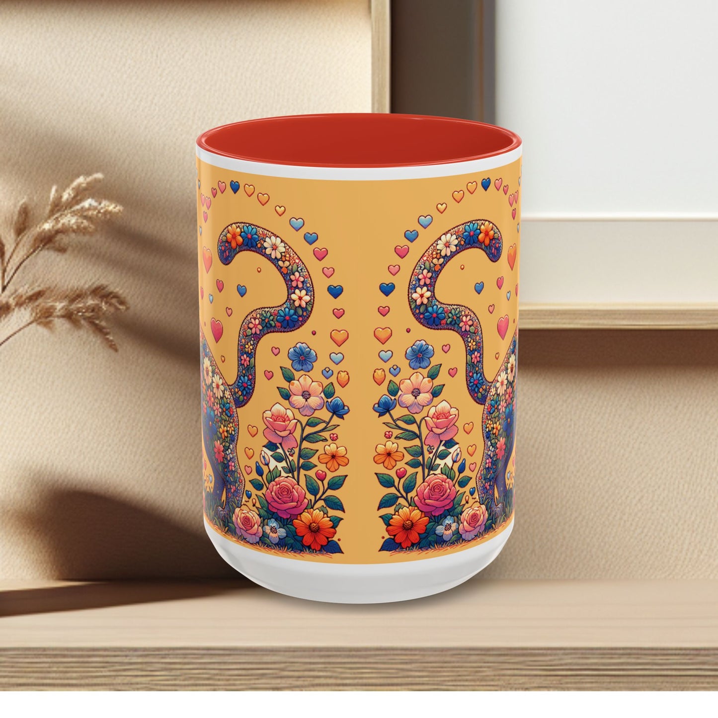 Mug- Loving Cat - Accent Coffee Mug (11oz, 15oz) (AOP)