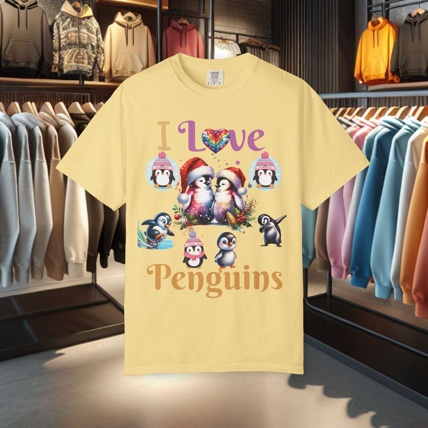 I Love Penguins T-shirt - Holidays Festive Top