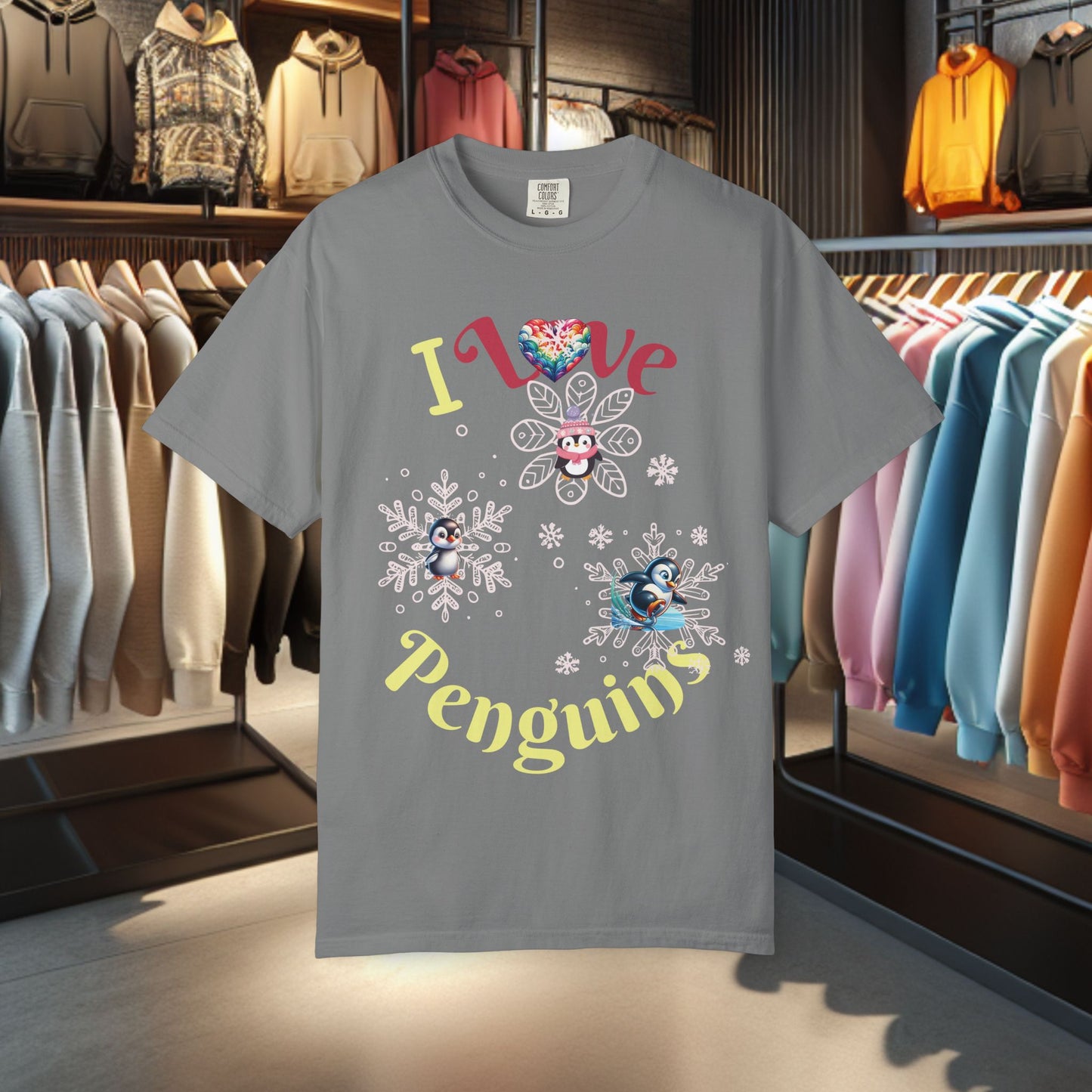 Penguin Snowflake T-shirt - Festive Holiday Top
