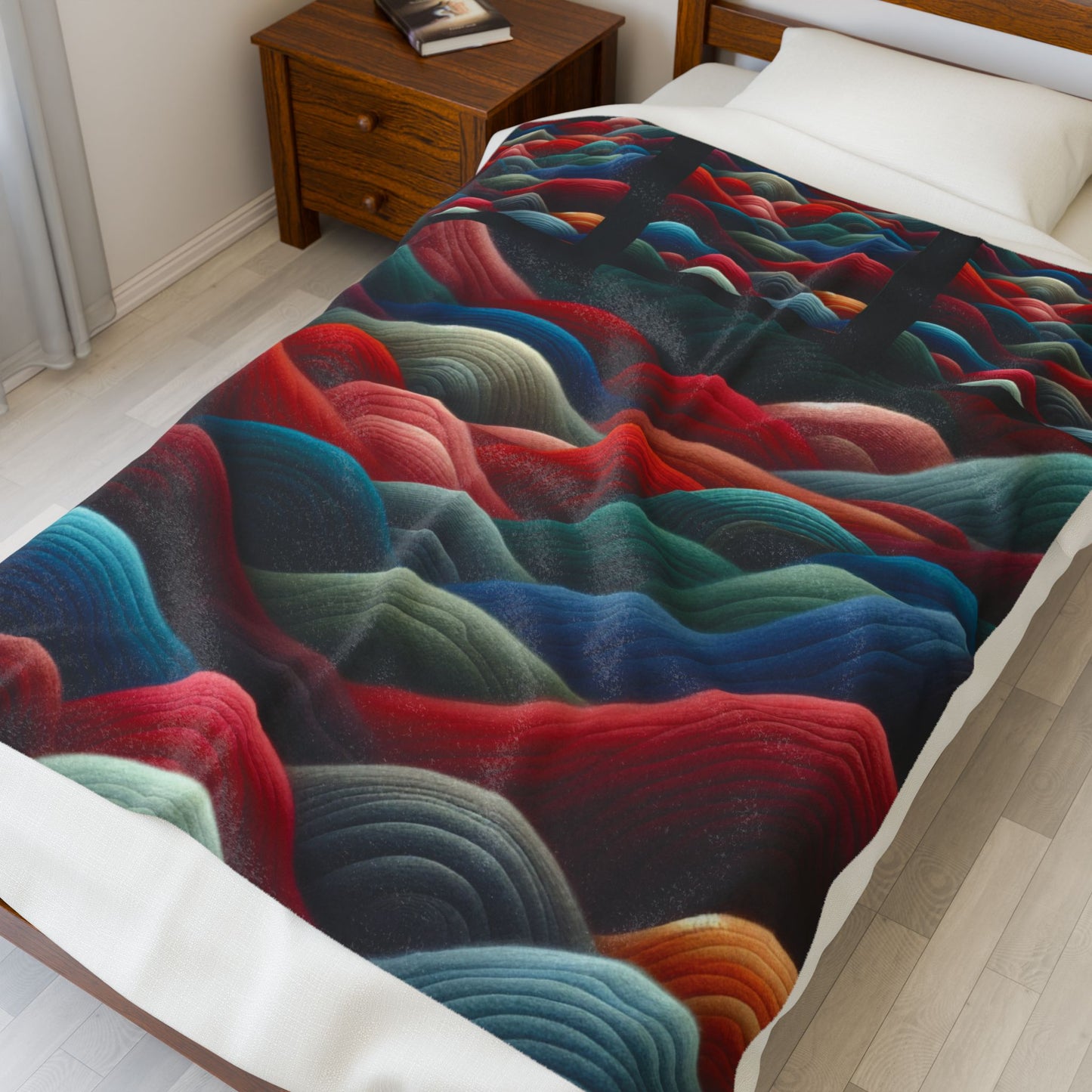 Beautiful Color Yarn Velveteen Plush Blanket — Cozy Color Yarn Throw