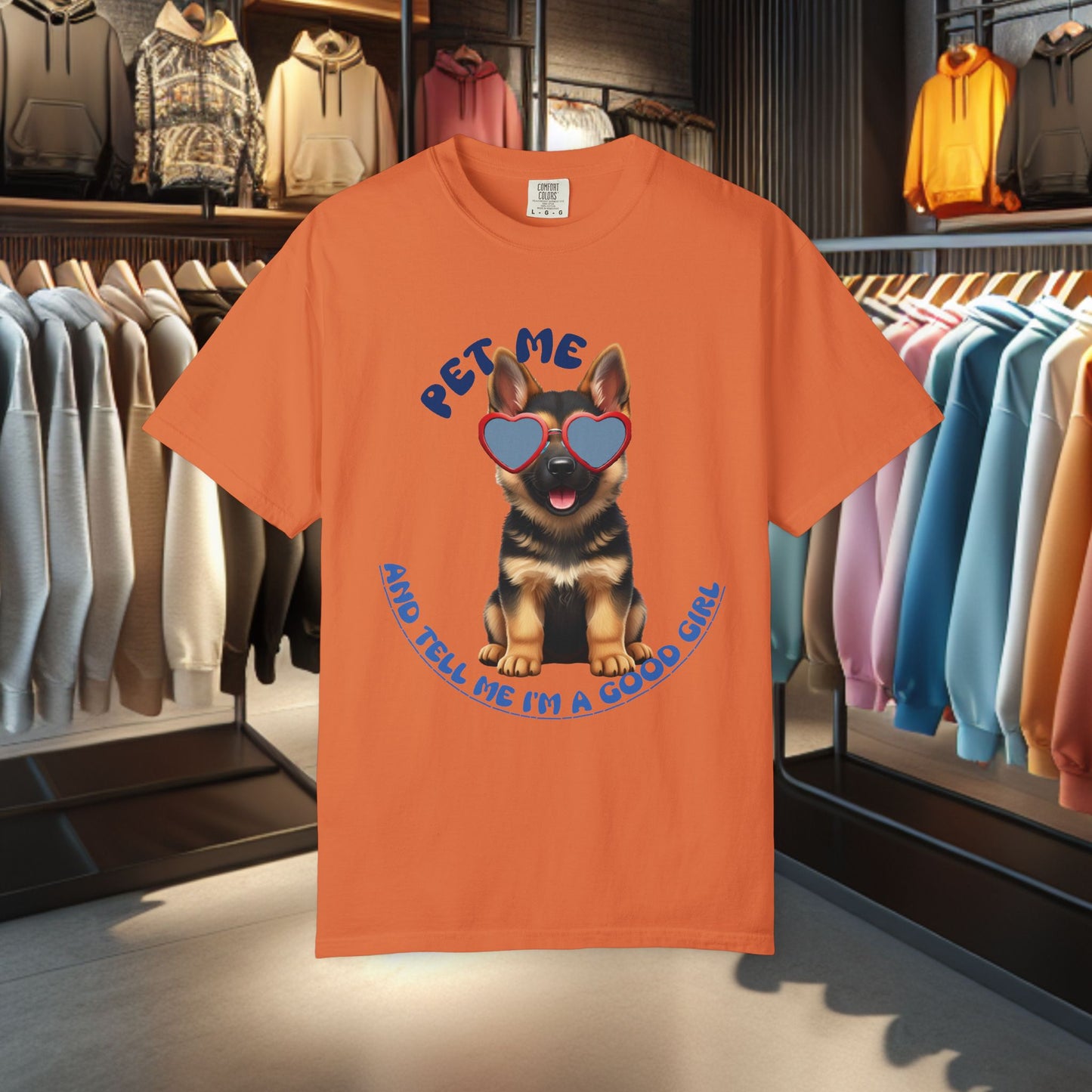 Copy of German Sheperd Puppy Tee — "Pet Me" Dyed T-Shirt