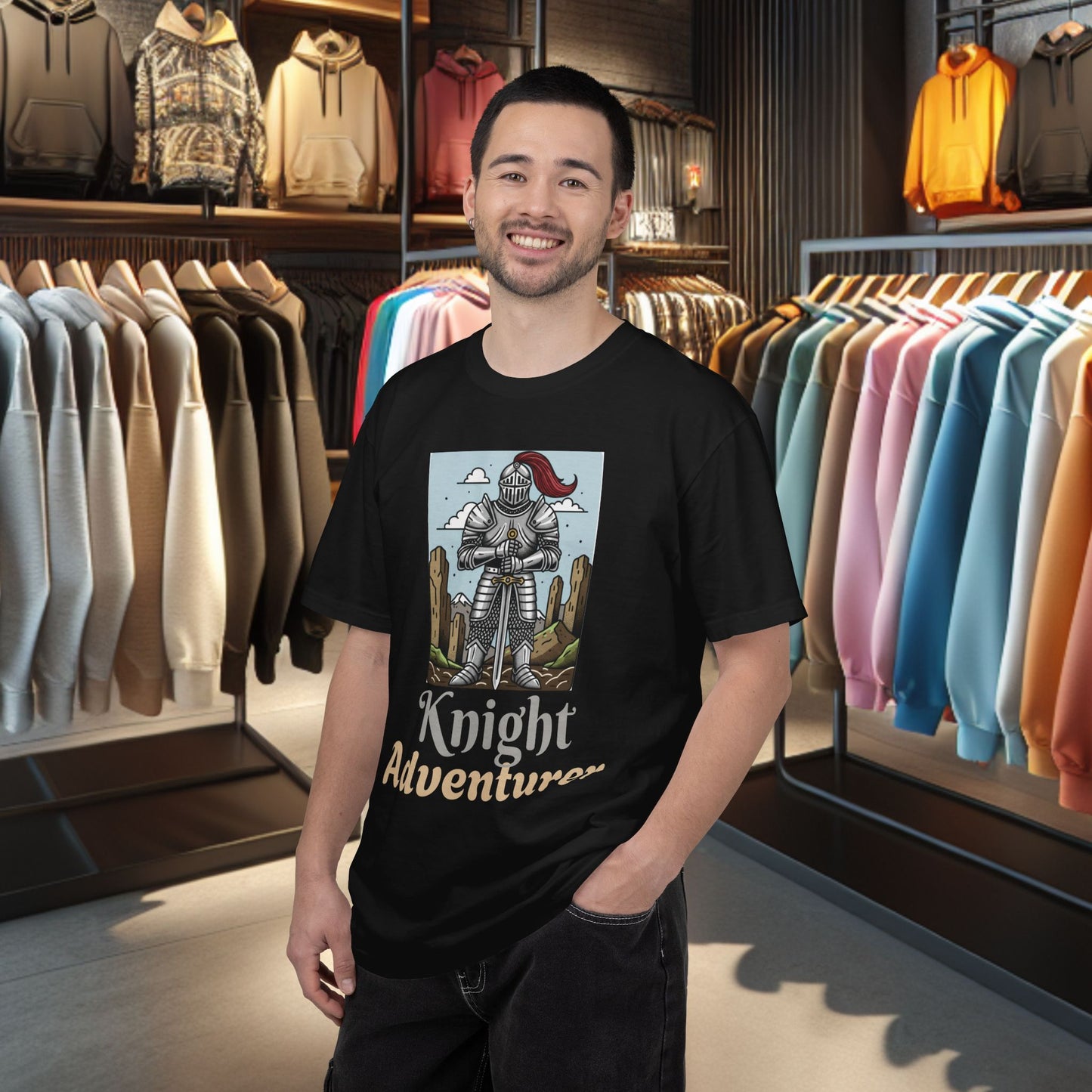 Knight Adventurer Tee — Mideval SR. Knight with Armor and Sward Graphic T-Shirt