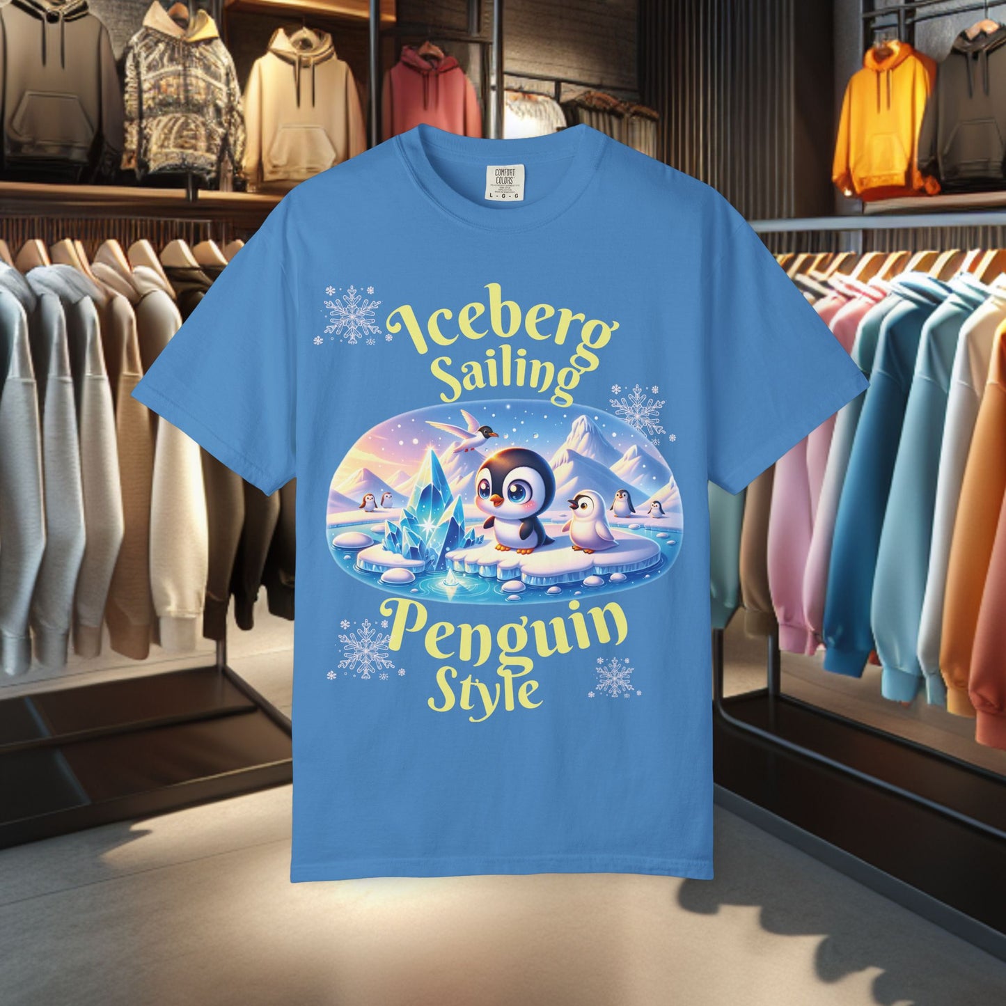 Iceberg Sailing Penguin T-shirt - Holidays Festive Top