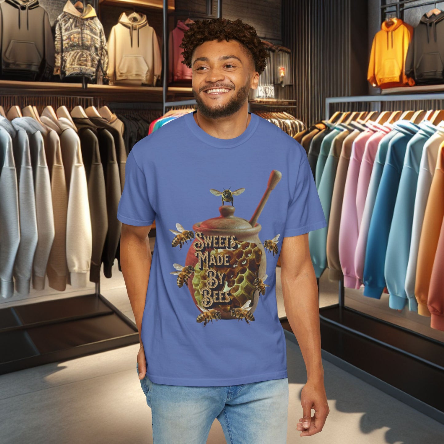 Honey Bees Graphic T-Shirt — “Sweets Made By Bees” / Oh Honey Honey Design