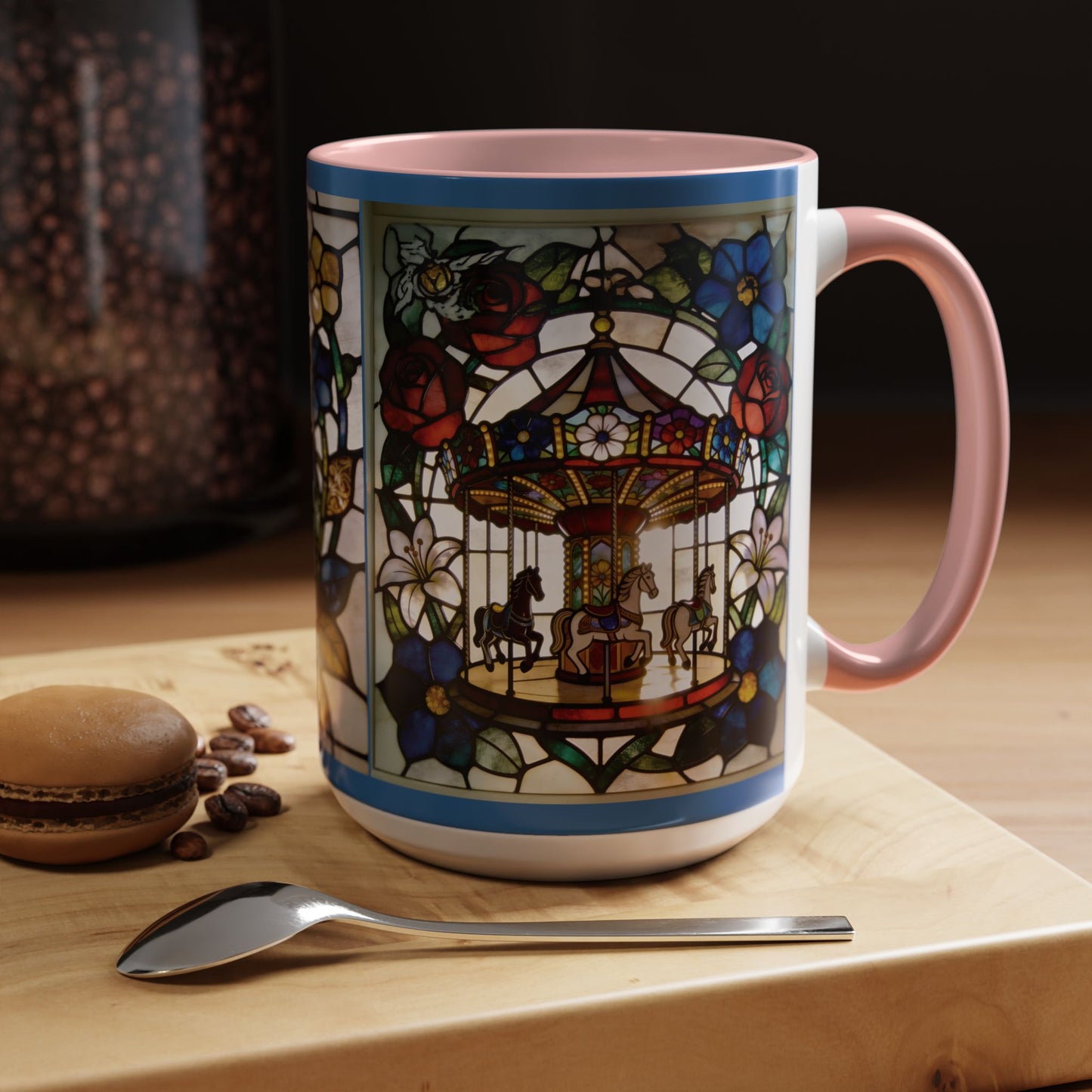 Stained Glass Carousel Accent Coffee Mug (11/15oz)