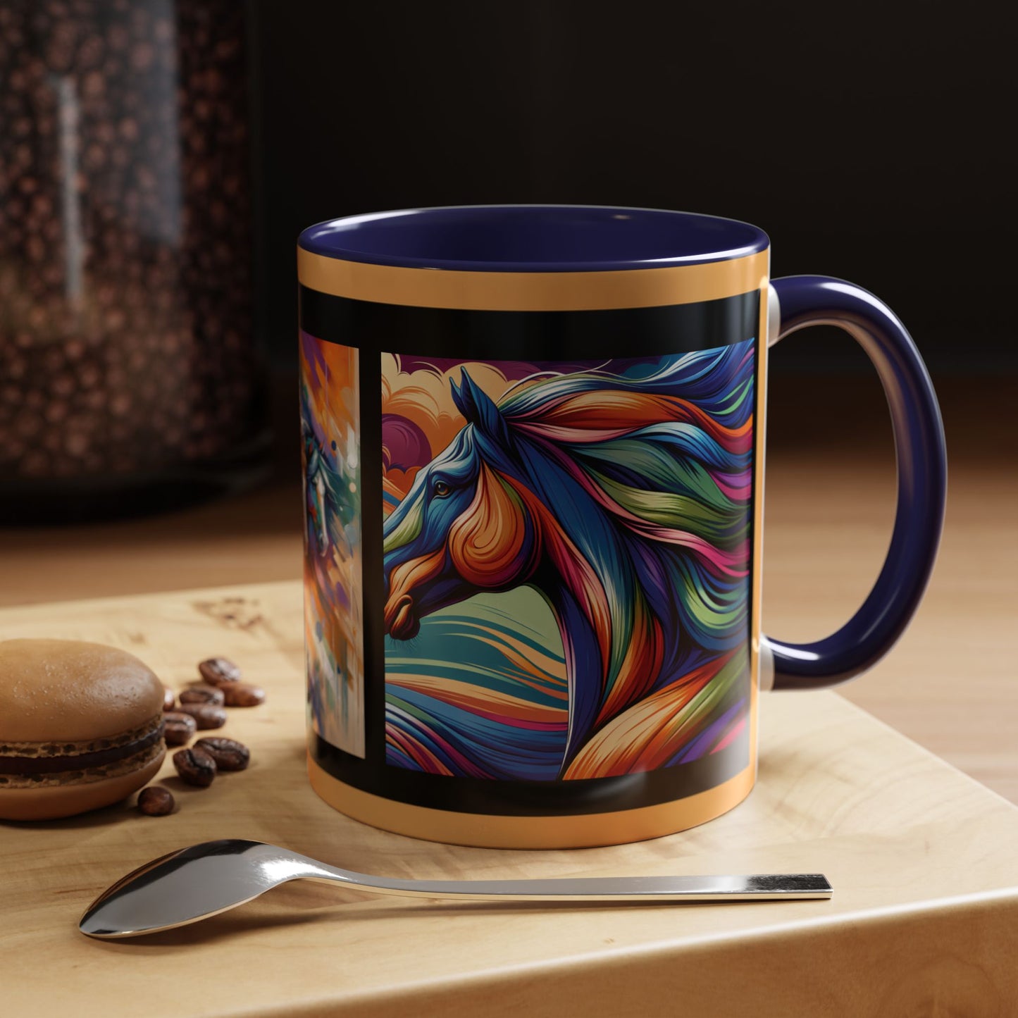 Mug Coffee Multi Color Horses 11oz 15oz