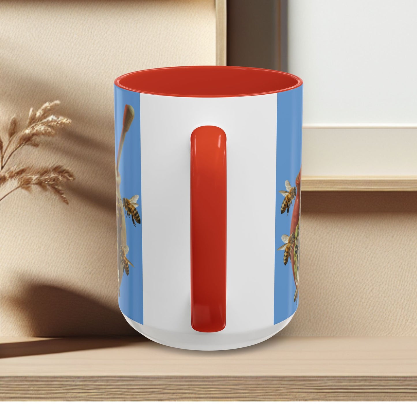 Oh Honey Honey Ceramic Coffee Mug — "Sweet Things Are Made By Bees" Honey Bee Accent Mug