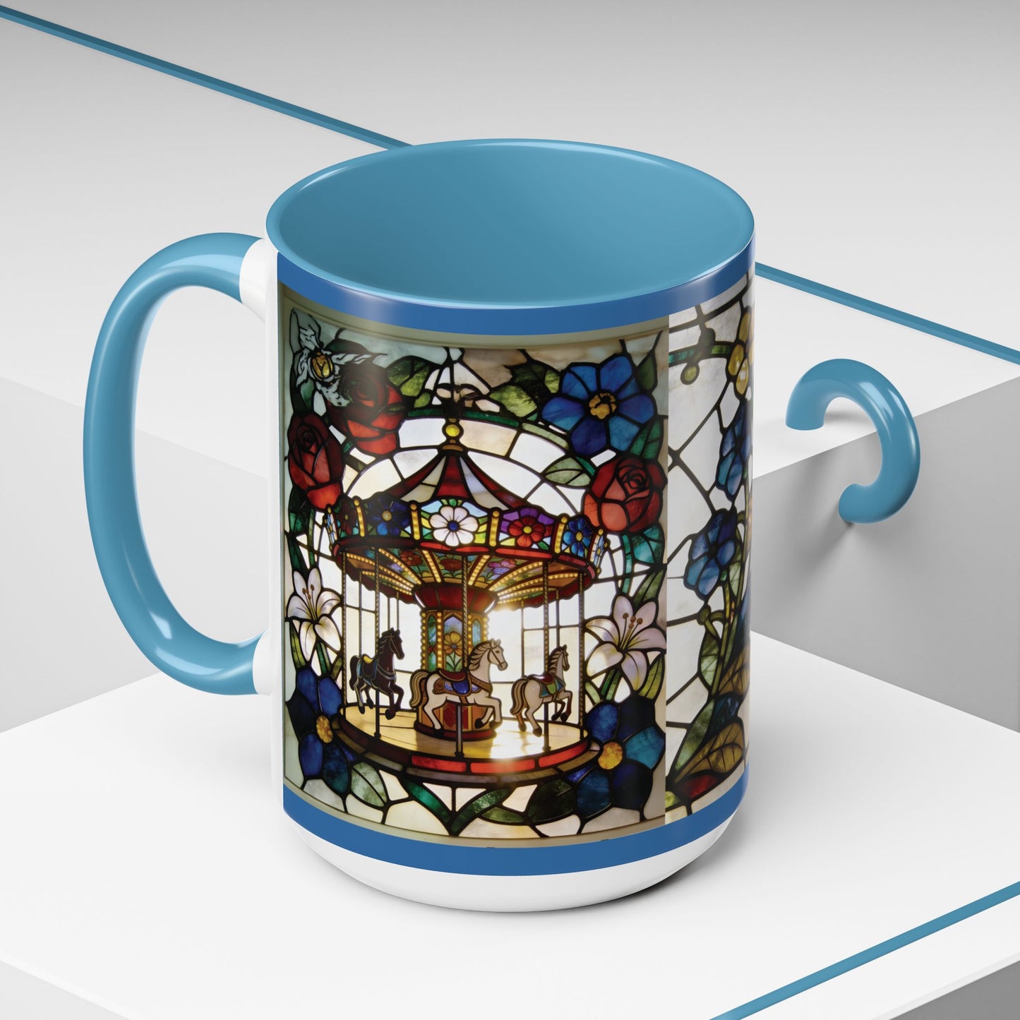 Stained Glass Carousel Accent Coffee Mug (11/15oz)