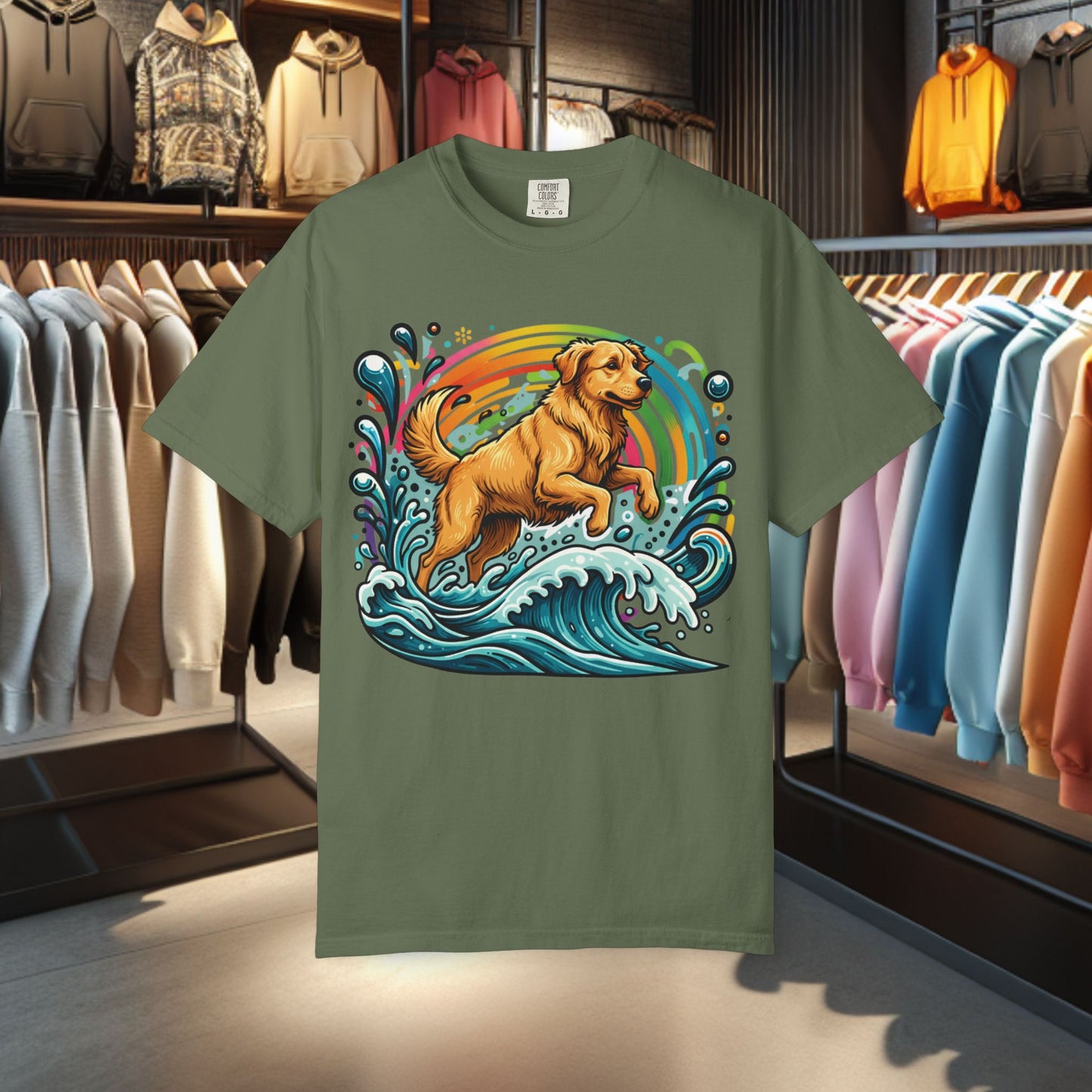 Golden Retriever in the water T-Shirt — Golden Retriever Graphic Tee